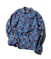 CUTRATE L/S PRINT CHECK SHIRT・BLUE(カットレイト・プリントチェックシャツ・ブルー)