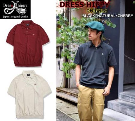 DRESS HIPPY DH-POLO S/S SHIRT BLACK/NATURAL/CHERRY(ドレスヒッピー ...