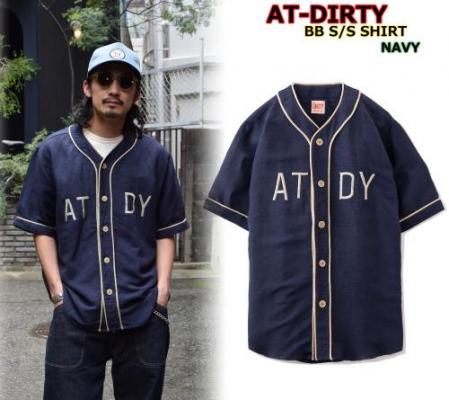 AT-DIRTY BB S/S SHIRT NAVY(アットダーティー・ベースボール