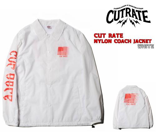 CUTRATE NYLON COACH JACKET WHITE(カットレート・ナイロンコーチ ...