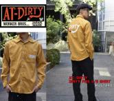 AT-DIRTY DIRTY FIRE L/S SHIRT MUSTARD(アットダーティー・ダーティーファイヤーロングスリーブシャツ・マスタード)