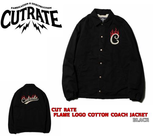 CUTRATE FLAME LOGO COTTON COACH JACKET BLACK(カットレイト
