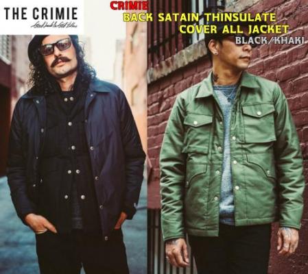 CRIMIE BACK SATAIN THINSULATE COVER ALL JACKET BLACK/KHAKI(クラミー・バックサテン シンサレートカバーオールジャケット・ブラック/カーキ) / ハーレー/バイカー《cutrate・CRIMIE・BACKDROPLeathers・パウン・ドレスヒッピー・アット  ...