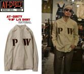 AT-DIRTY "P.W" L/S SHIRT NATURAL(アットダーティー・"P.W"ロングスリーブシャツ・ナチュラル)