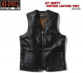 AT-DIRTY VINTAGE LEATHER VEST  BLACK(アットダーティー・ヴィンテージレザーベスト・ブラック)