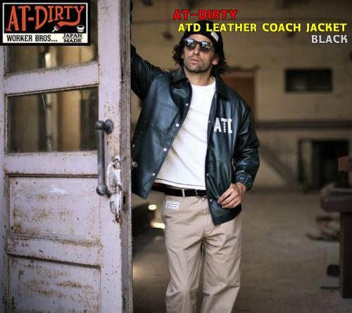 AT-DIRTY ATD LEATHER COACH JACKET BLACK(アットダーティー・ATD