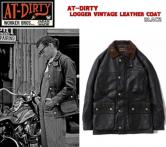 AT-DIRTY LOGGER VINTAGE LEATHER COAT  BLACK(アットダーティー・ロガーヴィンテージレザーコート・ブラック)